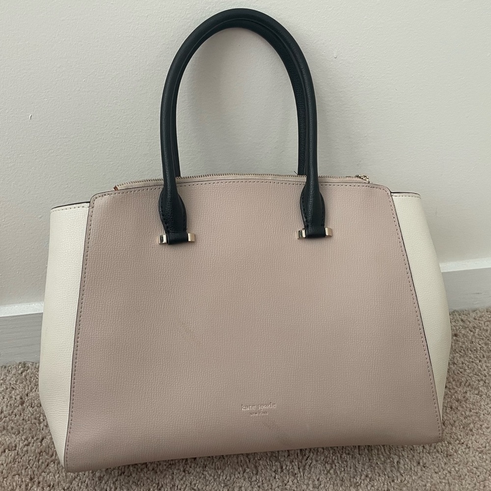 Cream, Black, & White Kate Spade Shoulder Hand Bag